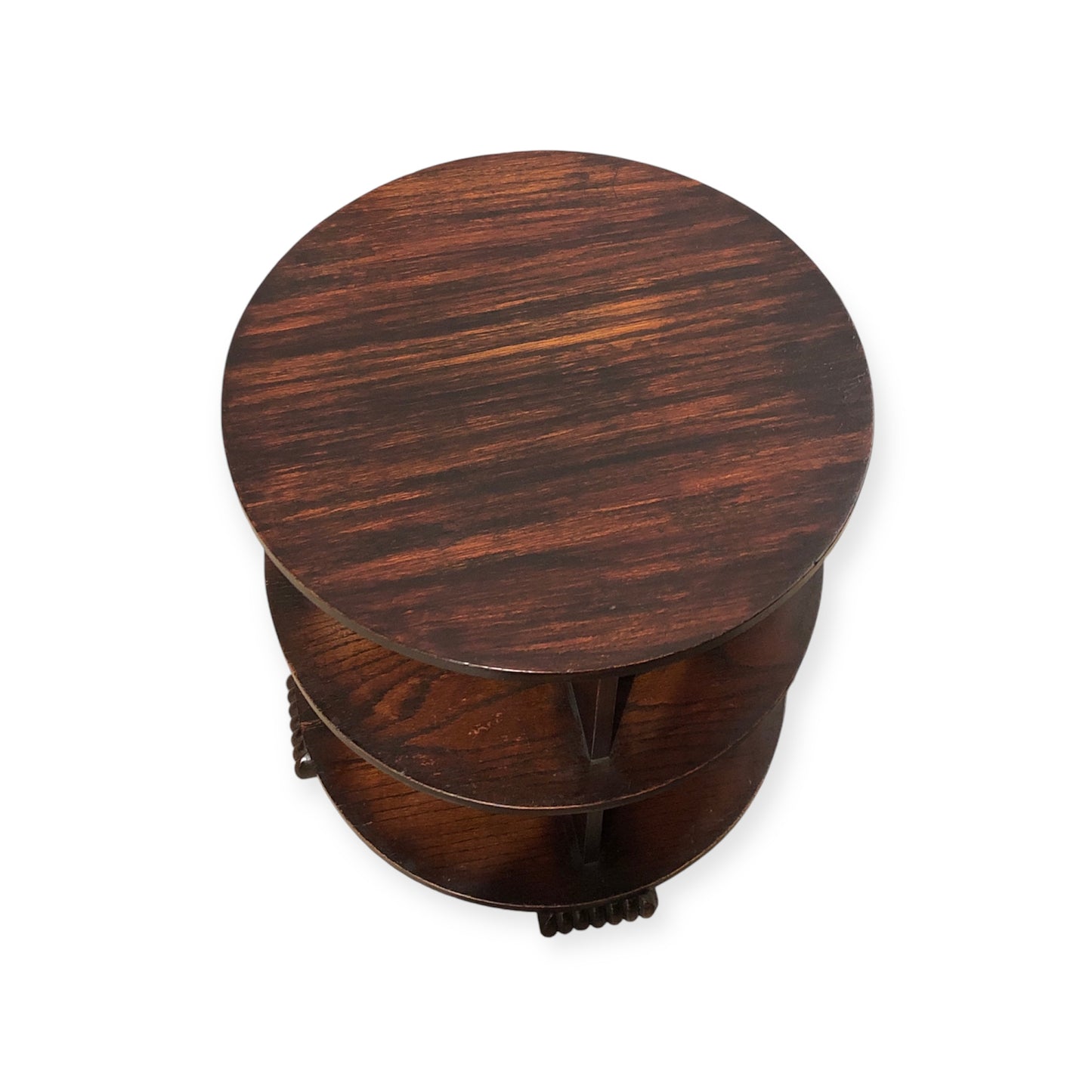 000701....Art Deco Oak Coffee Table With Bookcase Shelving ( sold )