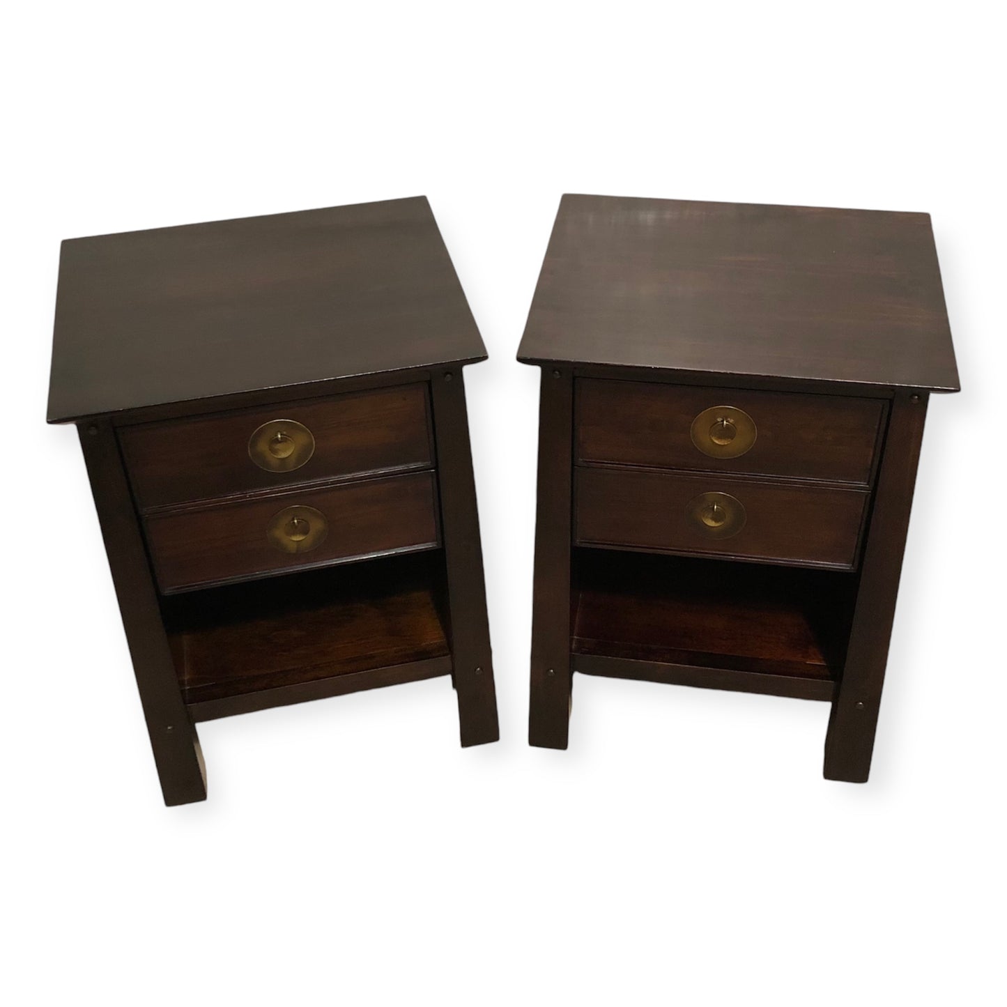 000698....Handsome Pair Of Oriental Style Bedside Lamp Tables ( sold )