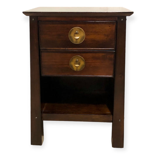 000698....Handsome Pair Of Oriental Style Bedside Lamp Tables ( sold )