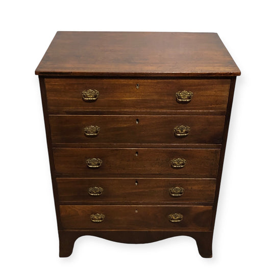 000693....Handsome Small Georgian Mahogany Chest Of Drawers ( sold )