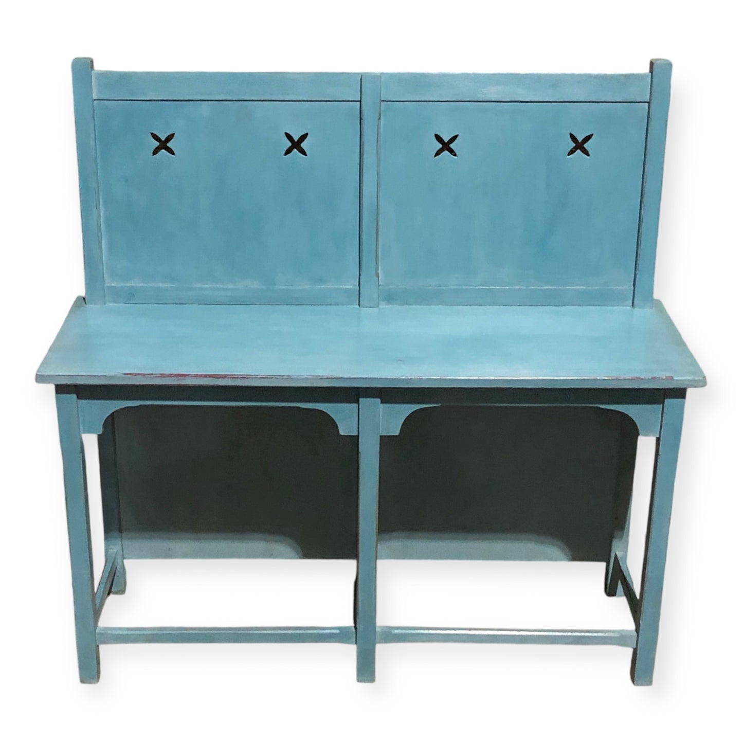 000692....Handsome Vintage Arts And Crafts Style Bench / Hall Seat ( sold )