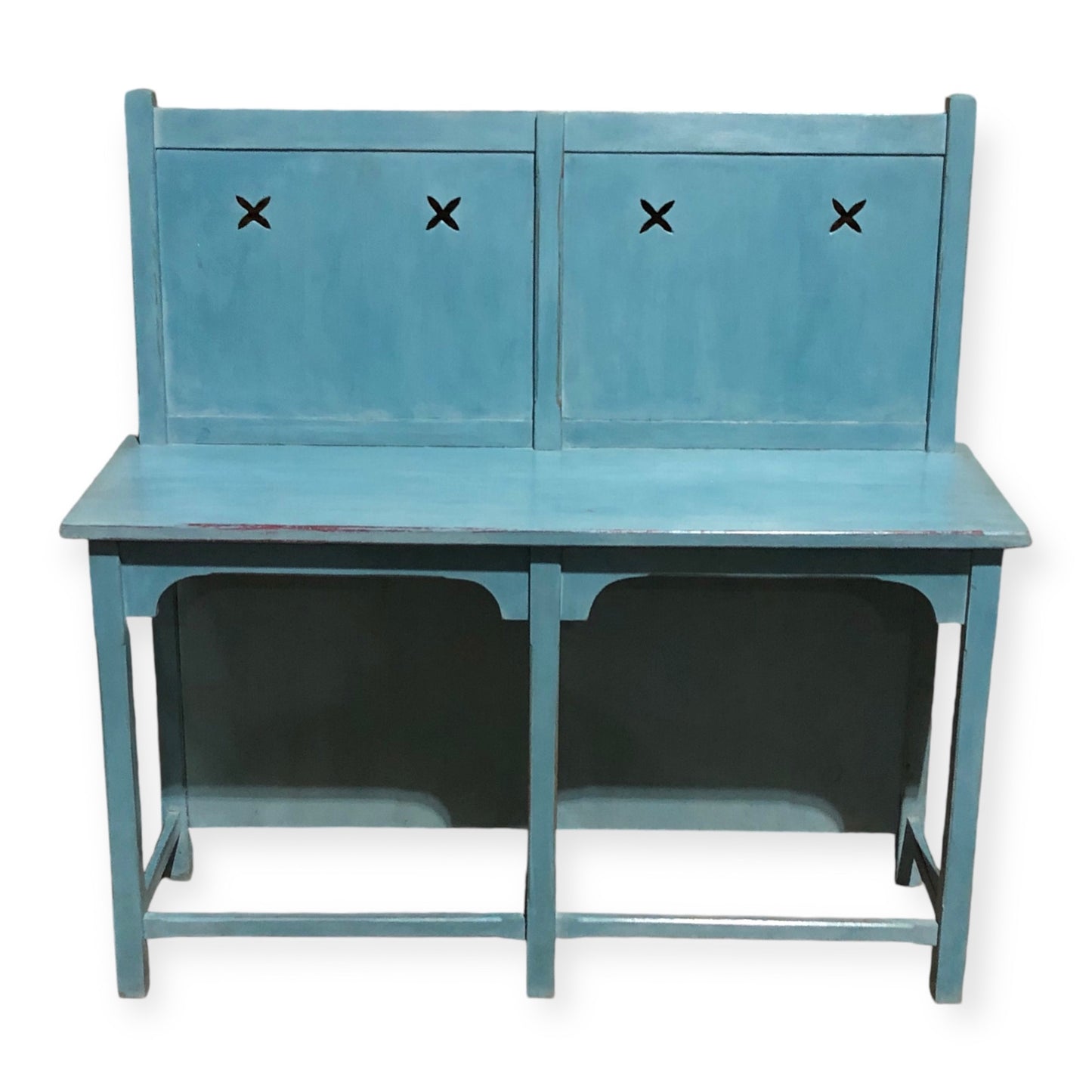 000692....Handsome Vintage Arts And Crafts Style Bench / Hall Seat ( sold )