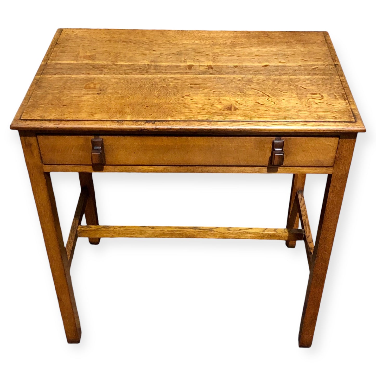 000683....Handsome Art Deco Oak Side Or Writing Table ( sold )