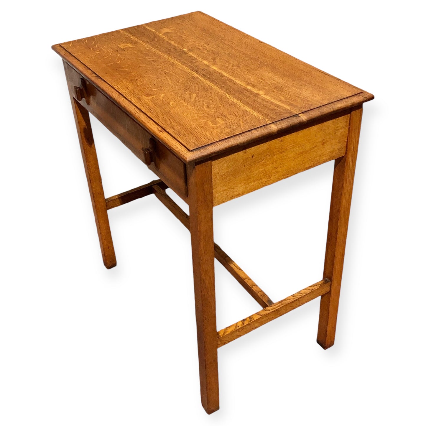 000683....Handsome Art Deco Oak Side Or Writing Table ( sold )
