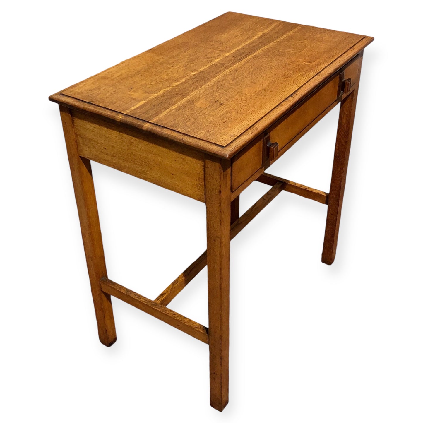 000683....Handsome Art Deco Oak Side Or Writing Table ( sold )