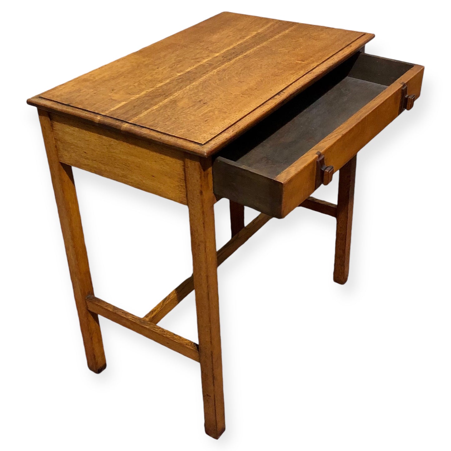 000683....Handsome Art Deco Oak Side Or Writing Table ( sold )