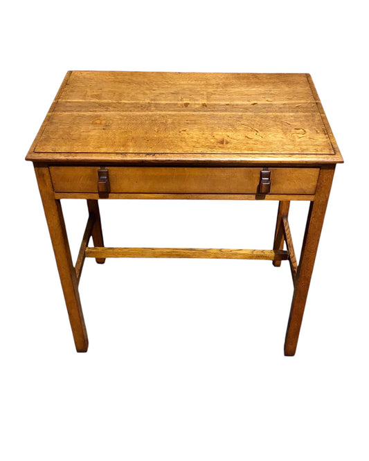 000683....Handsome Art Deco Oak Side Or Writing Table ( sold )