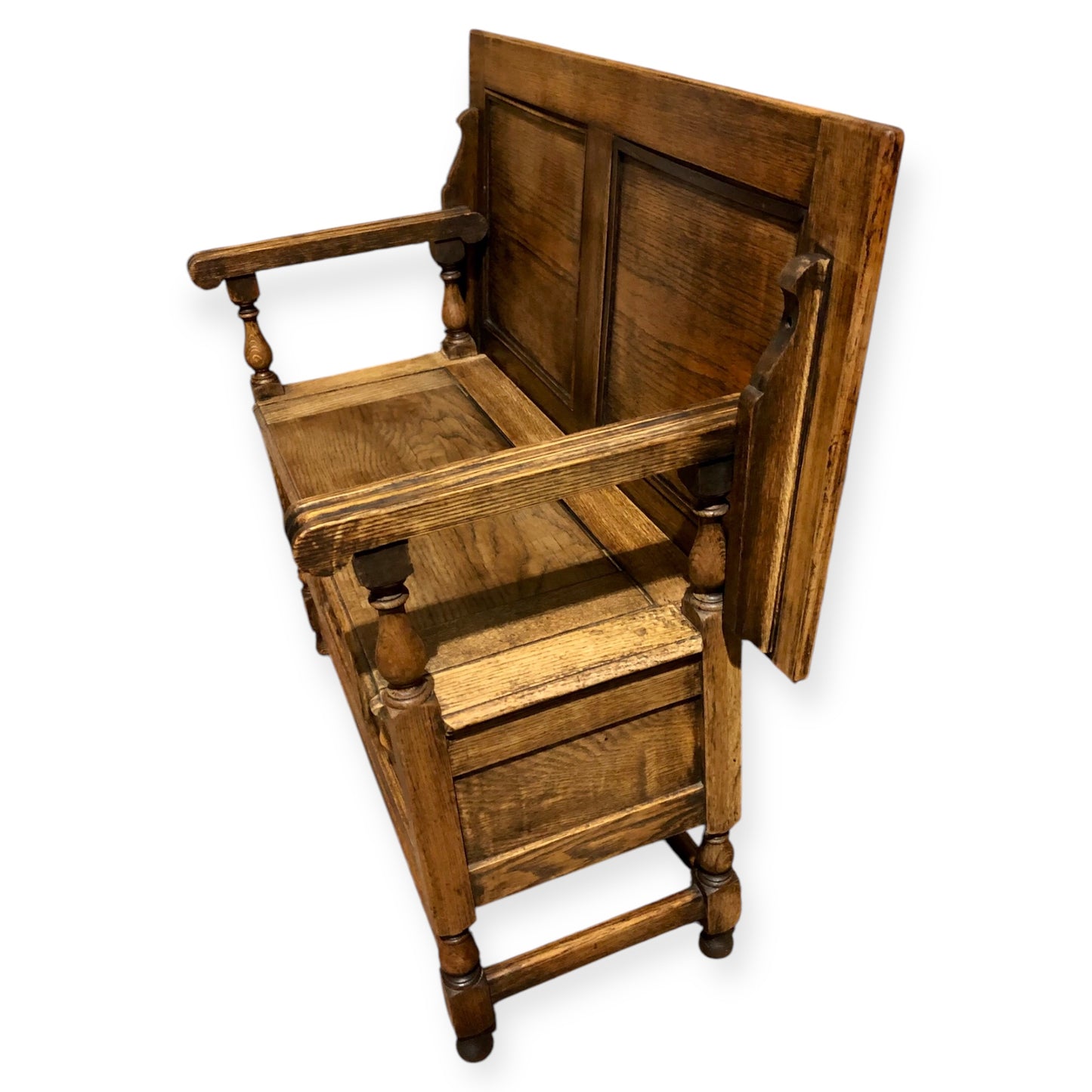 000670....Handsome Rustic Oak Monks Bench