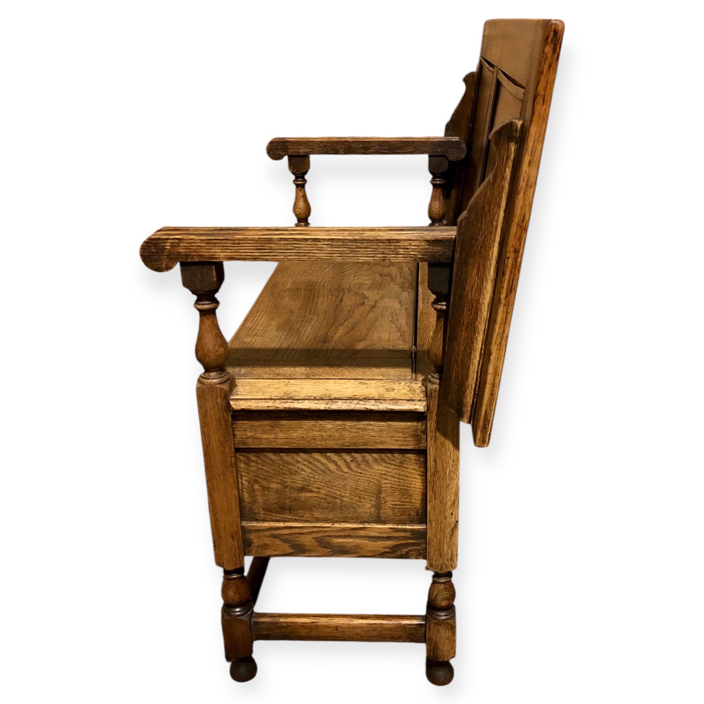 000670....Handsome Rustic Oak Monks Bench