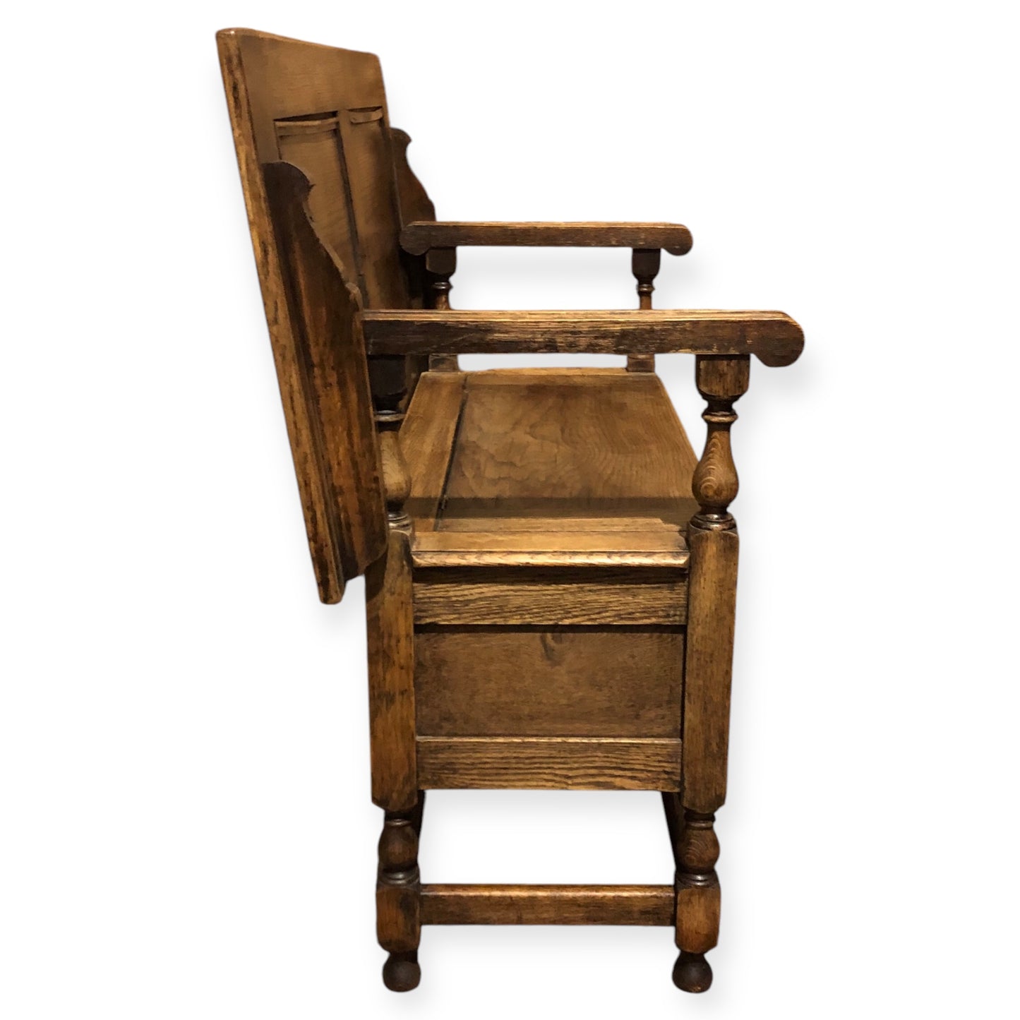 000670....Handsome Rustic Oak Monks Bench