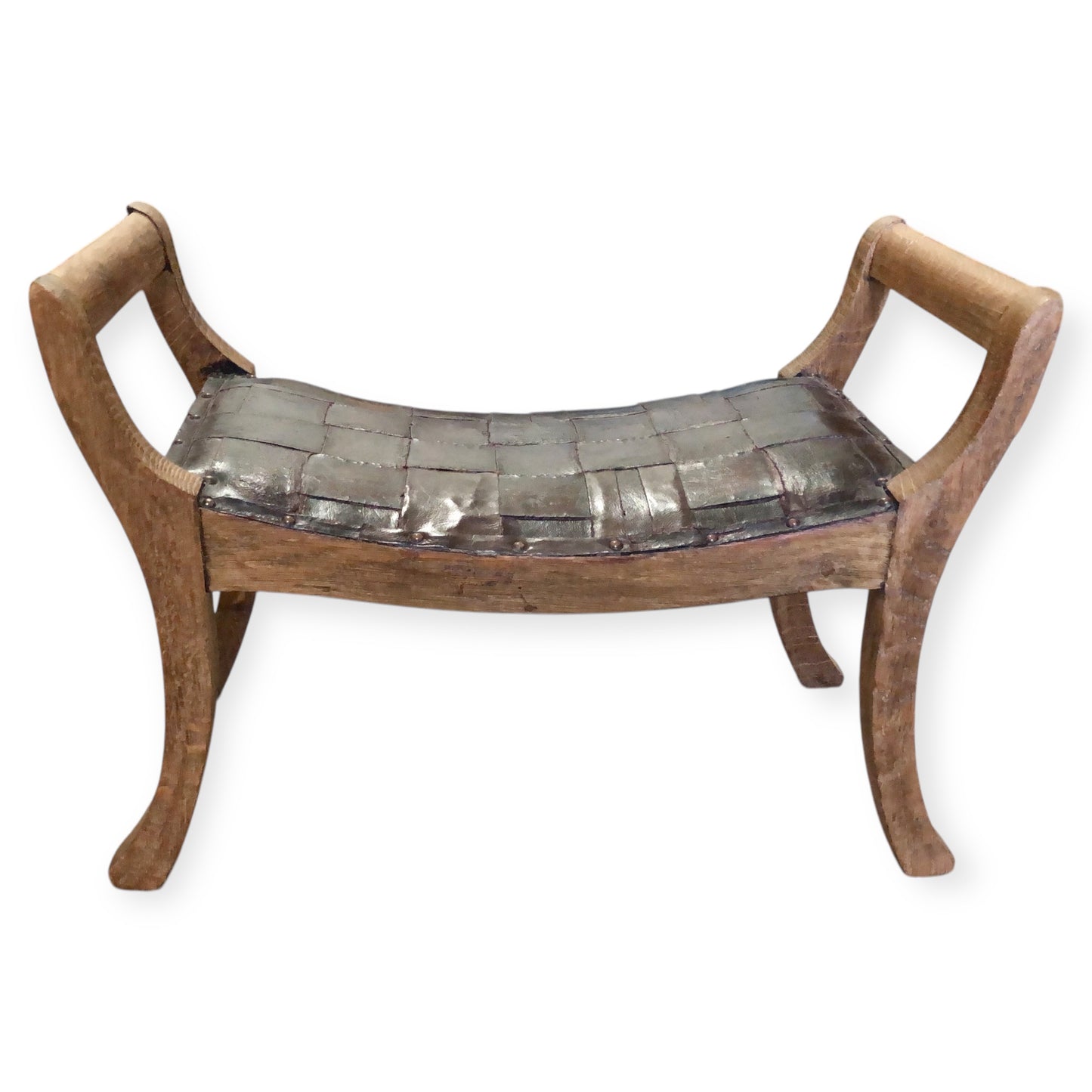 000673....Handsome Rare Arts And Crafts Oak Stool