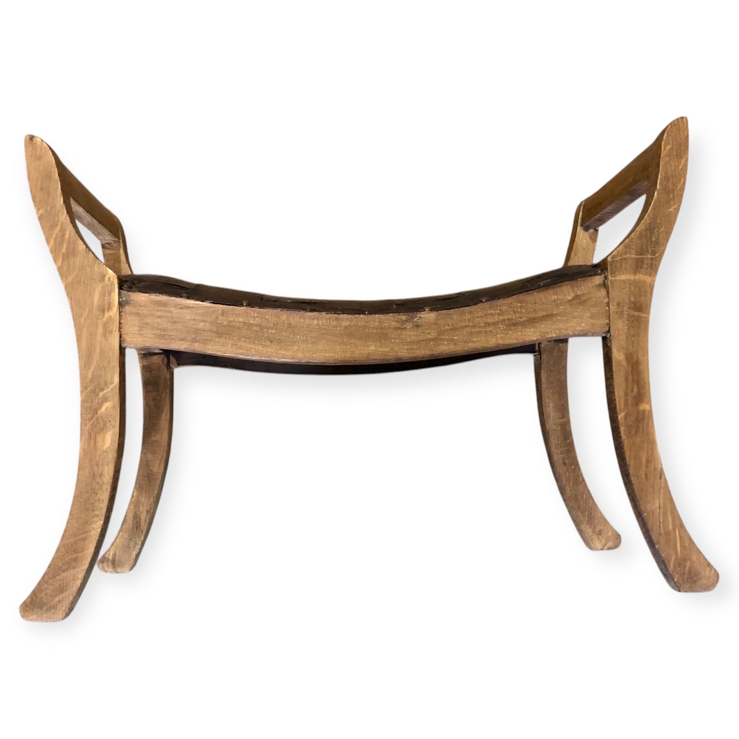 000673....Handsome Rare Arts And Crafts Oak Stool