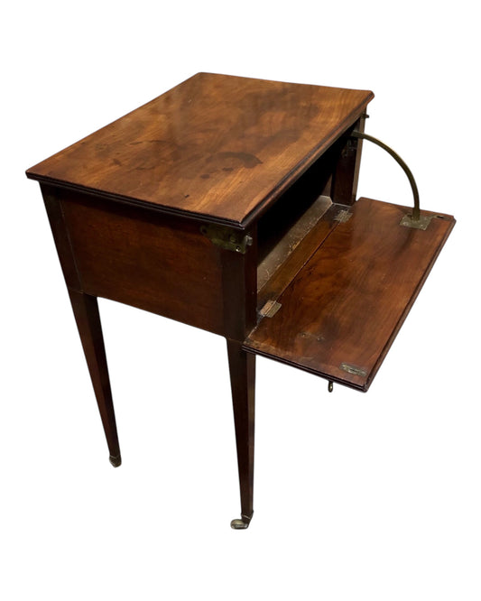 000668....Handsome Rare Georgian Mahogany Bedside / Deception Table ( sold )