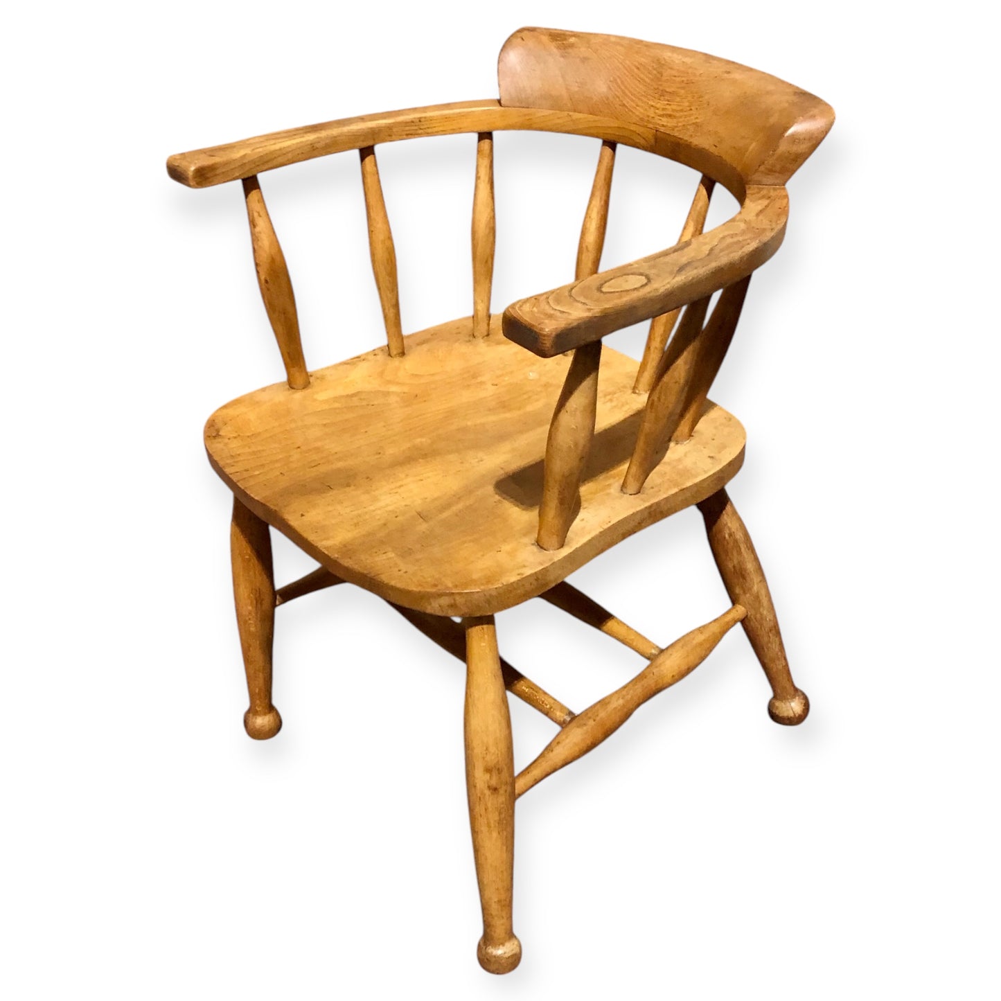 000663....Handsome Pair Of Vintage Desk Chairs / Smokers Bows