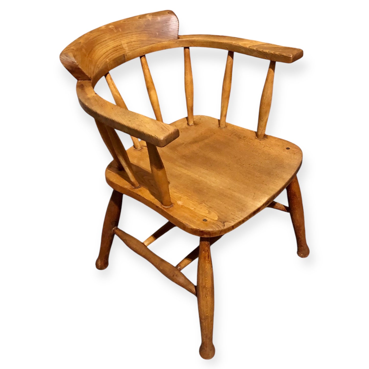 000663....Handsome Pair Of Vintage Desk Chairs / Smokers Bows