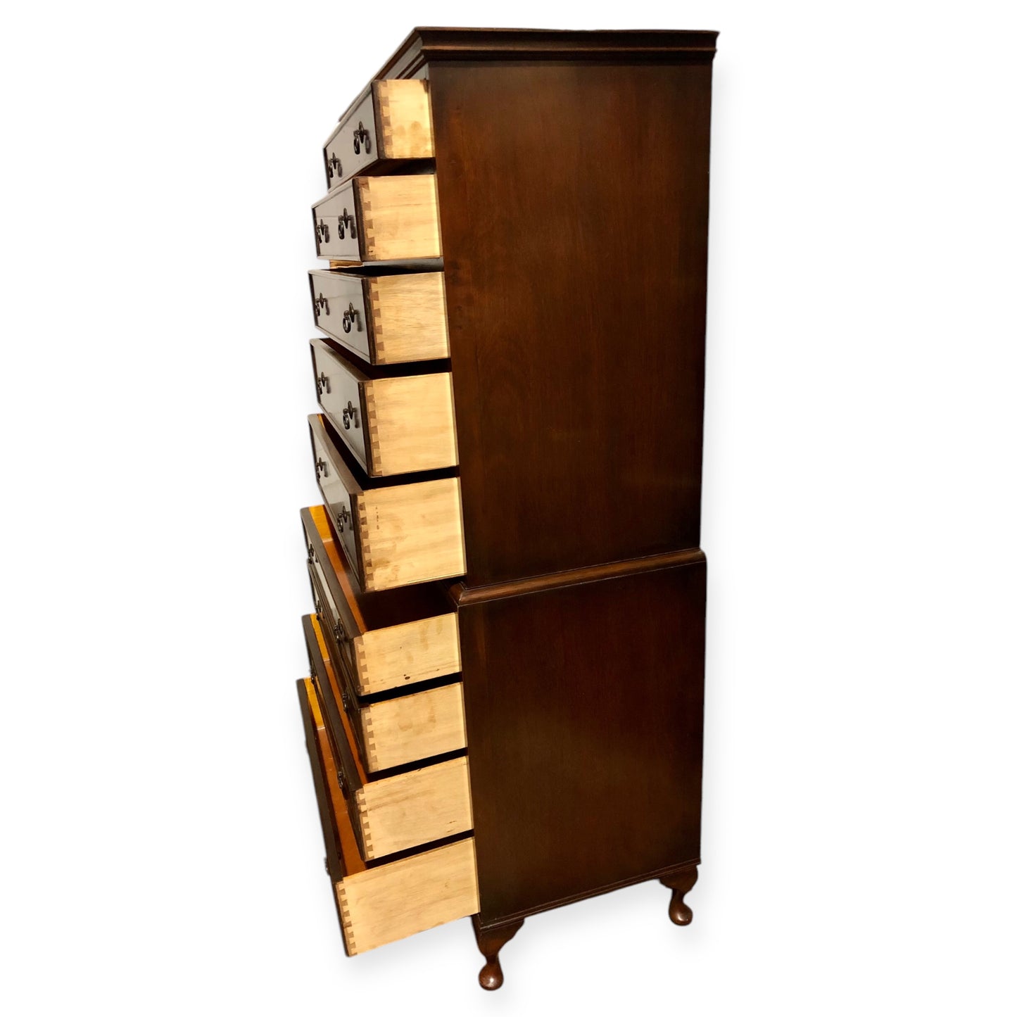 000662....Handsome Vintage Mahogany Tallboy / Chest On Chest