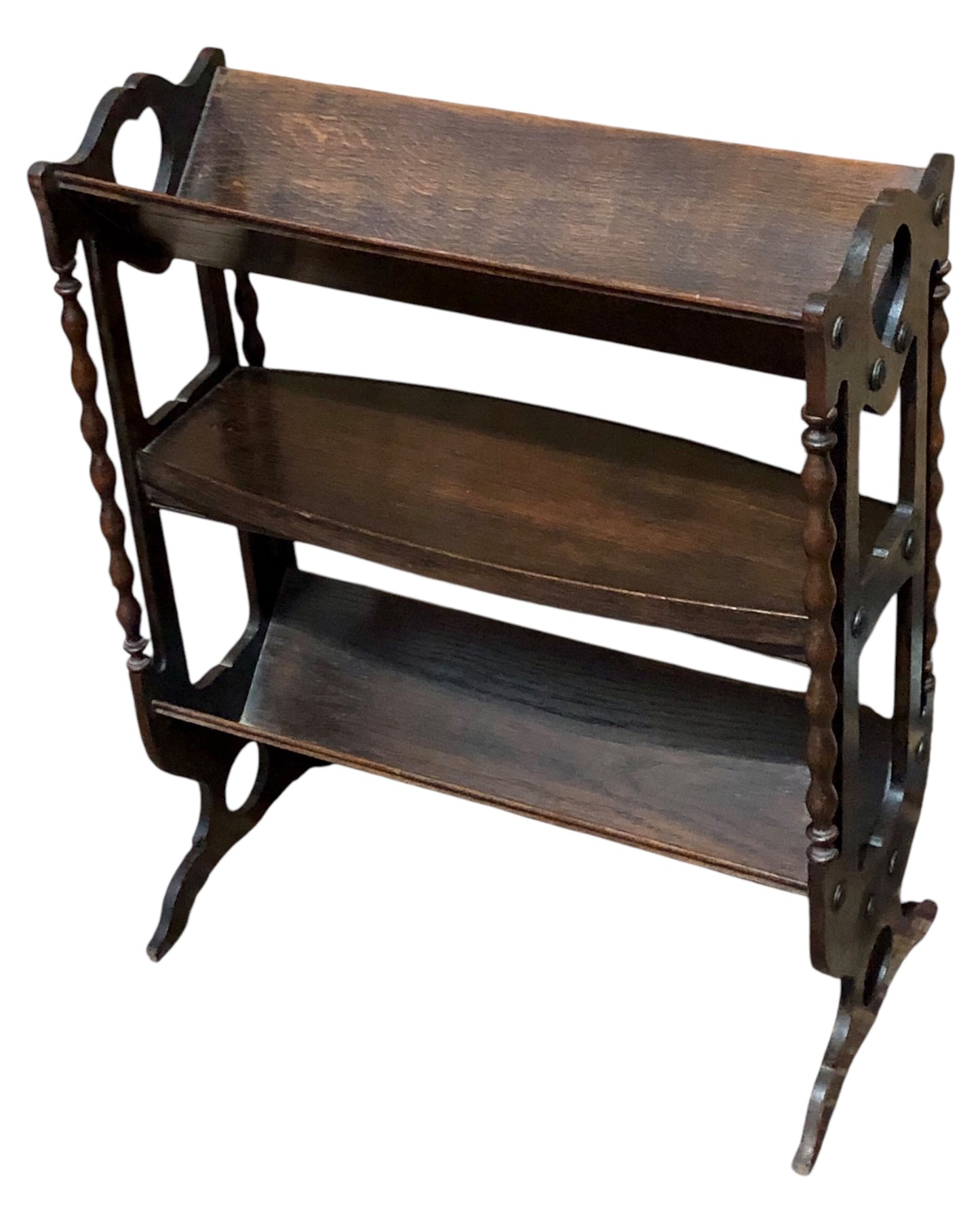 000652....Handsome Vintage Oak Book Trough / Bookshelves