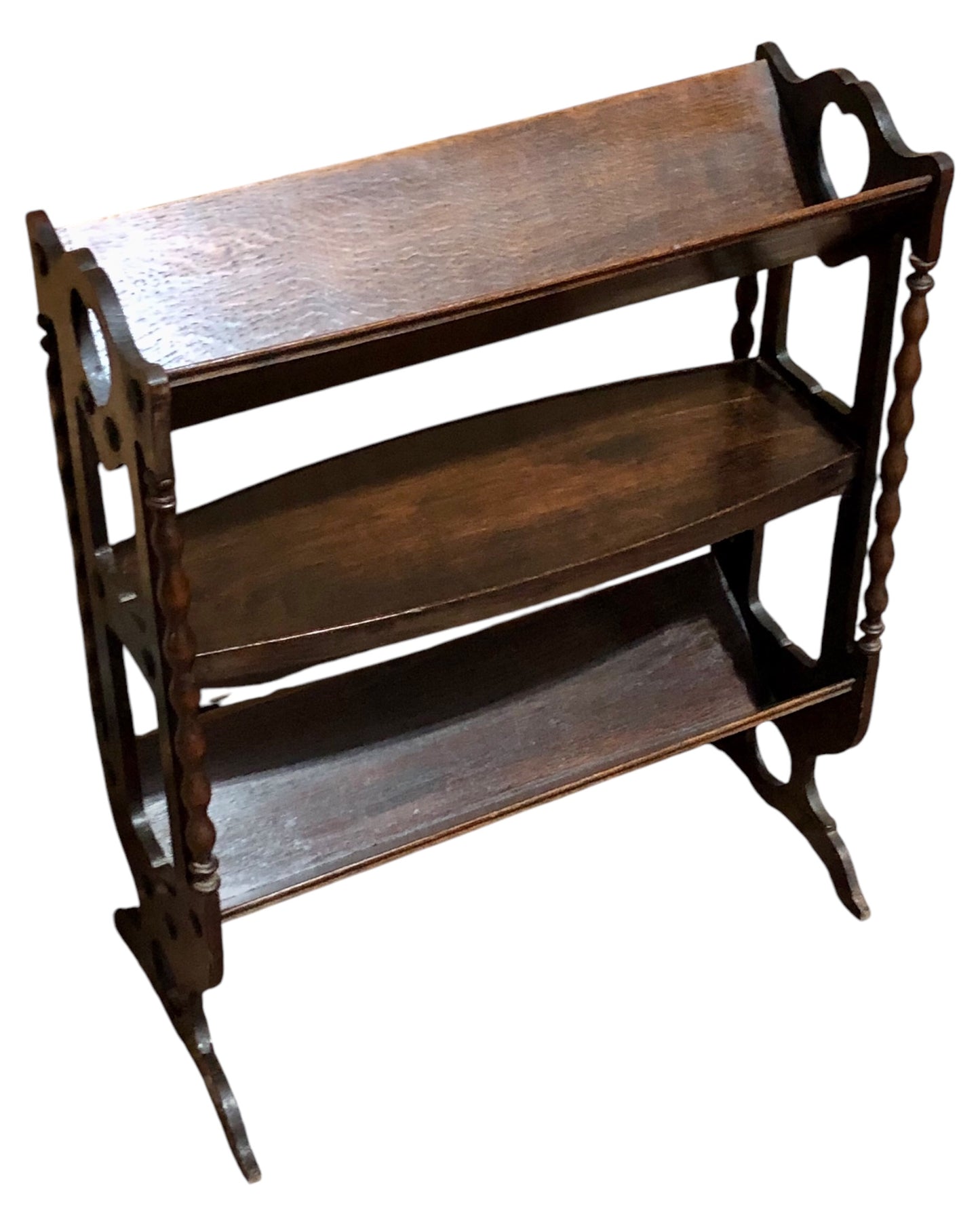 000652....Handsome Vintage Oak Book Trough / Bookshelves