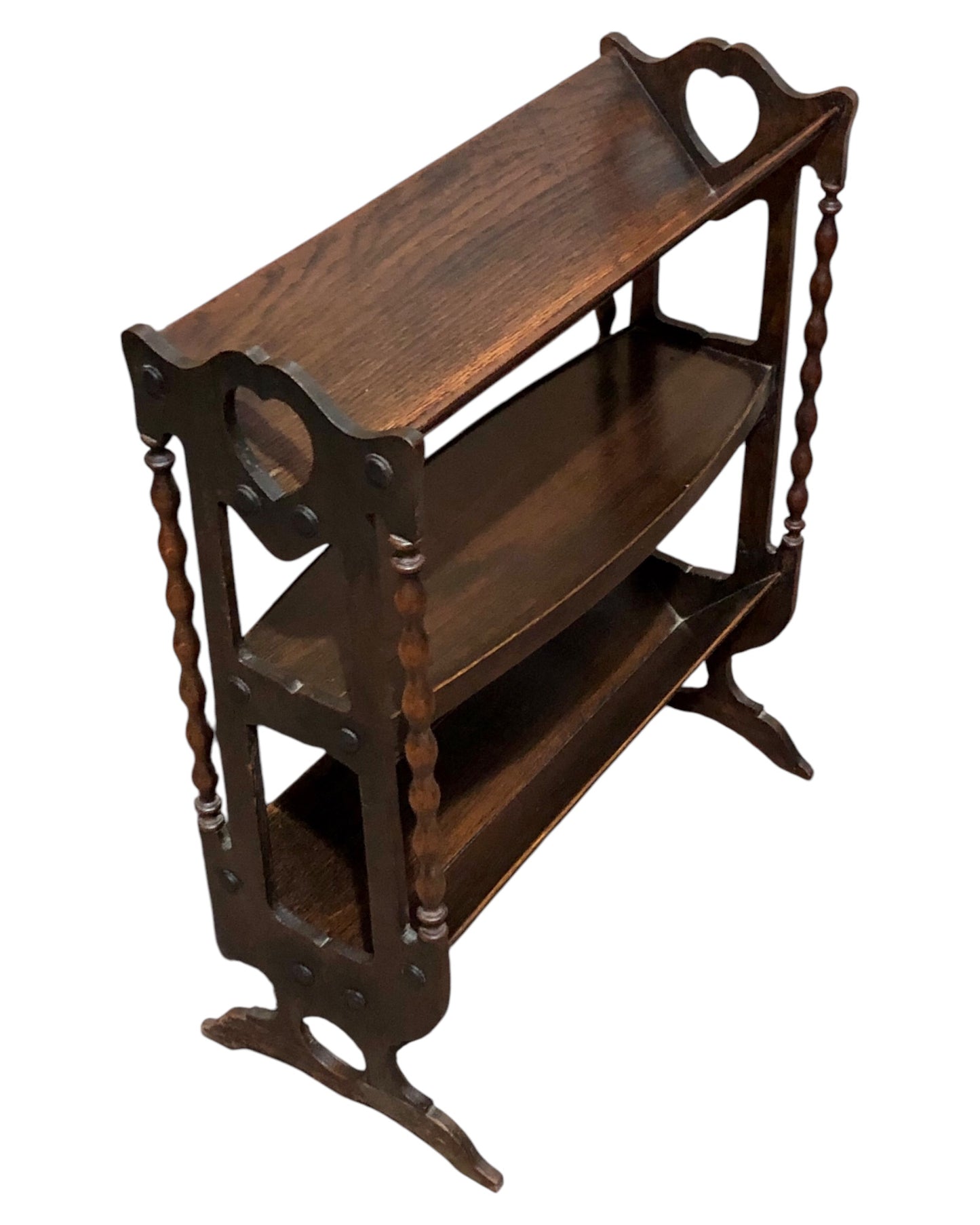 000652....Handsome Vintage Oak Book Trough / Bookshelves