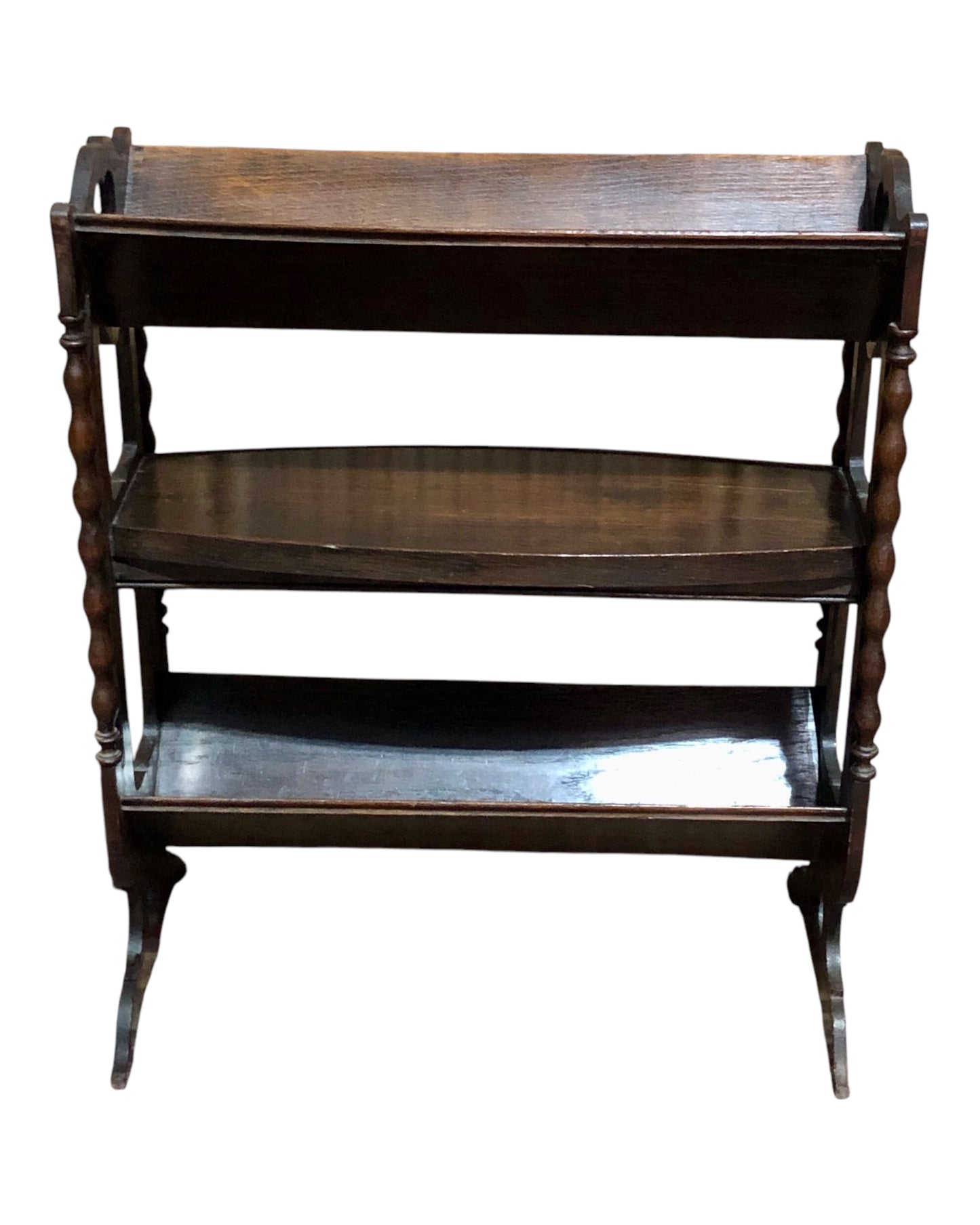 000652....Handsome Vintage Oak Book Trough / Bookshelves
