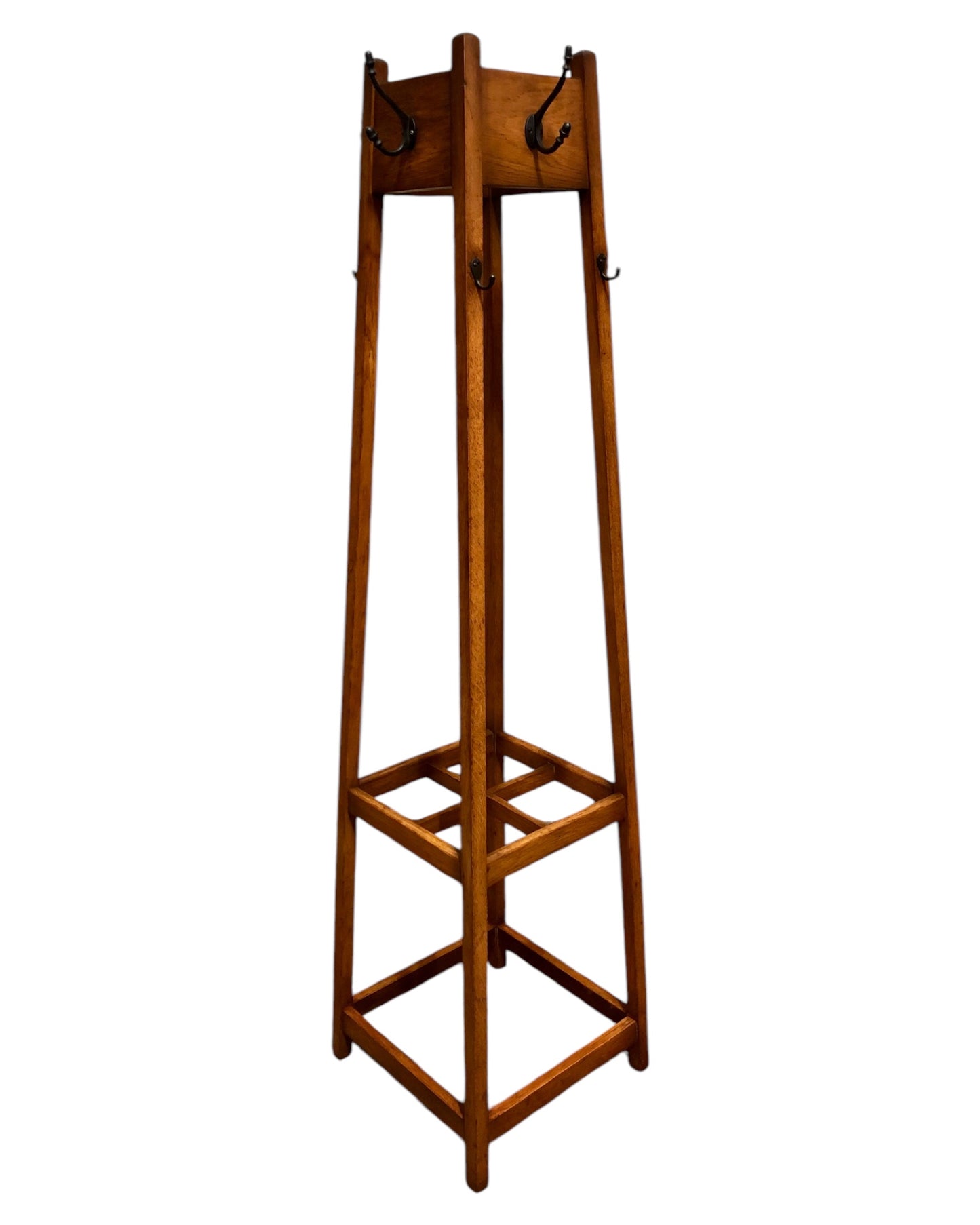 000648....Handsome Vintage Oak Arts And Crafts Hall Stand