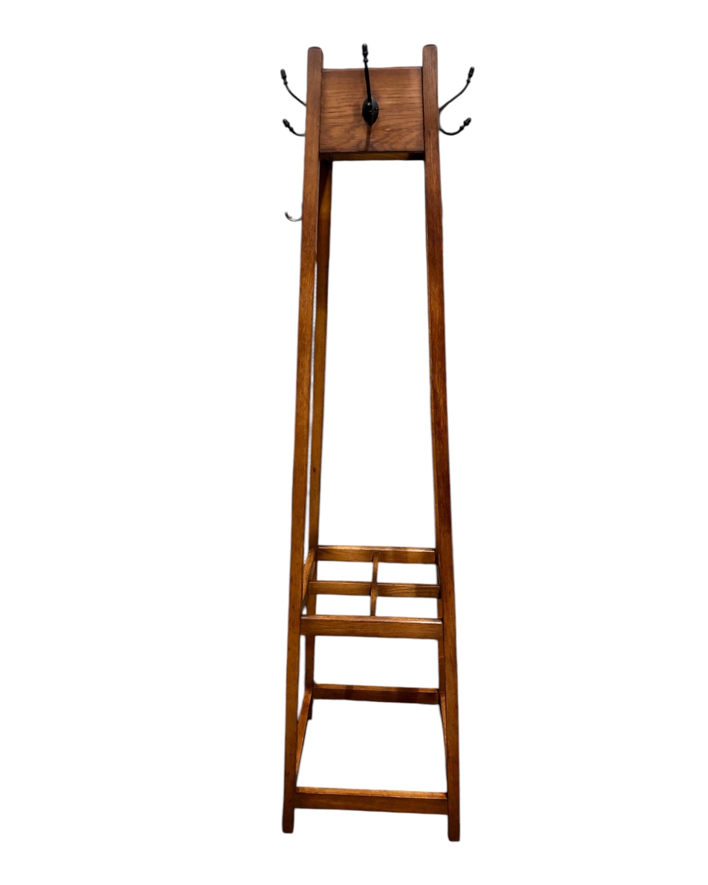 000648....Handsome Vintage Oak Arts And Crafts Hall Stand
