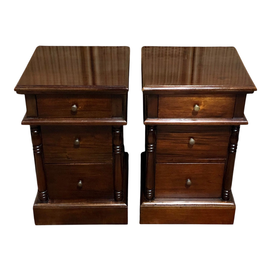 000638....Handsome Pair Of Vintage Bedside Chests ( sold )
