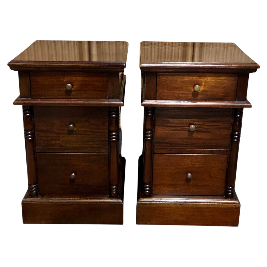000638....Handsome Pair Of Vintage Bedside Chests ( sold )