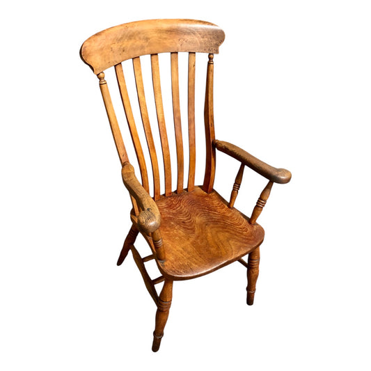000637....Handsome Antique Windsor Slat Back Armchair / Kitchen Chair( sold )