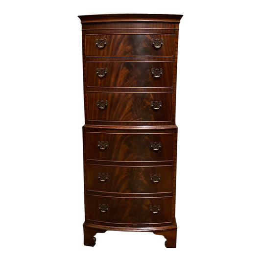 000605....Handsome Vintage Mahogany Tallboy Chest Of Drawers ( sold )