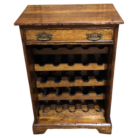 000623....Handsome Vintage Solid Oak Wine Rack ( sold )