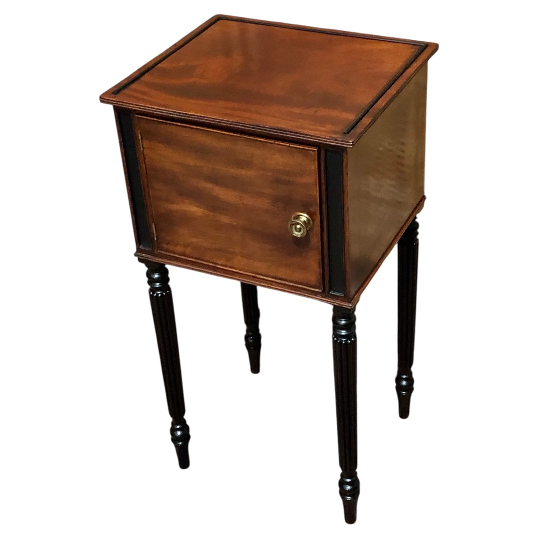 000613....Handsome Antique Mahogany Bedside Table