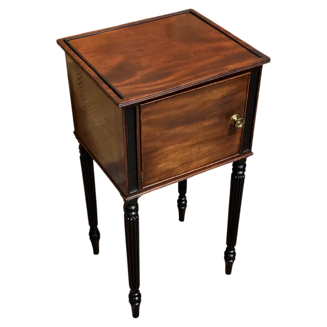 000613....Handsome Antique Mahogany Bedside Table