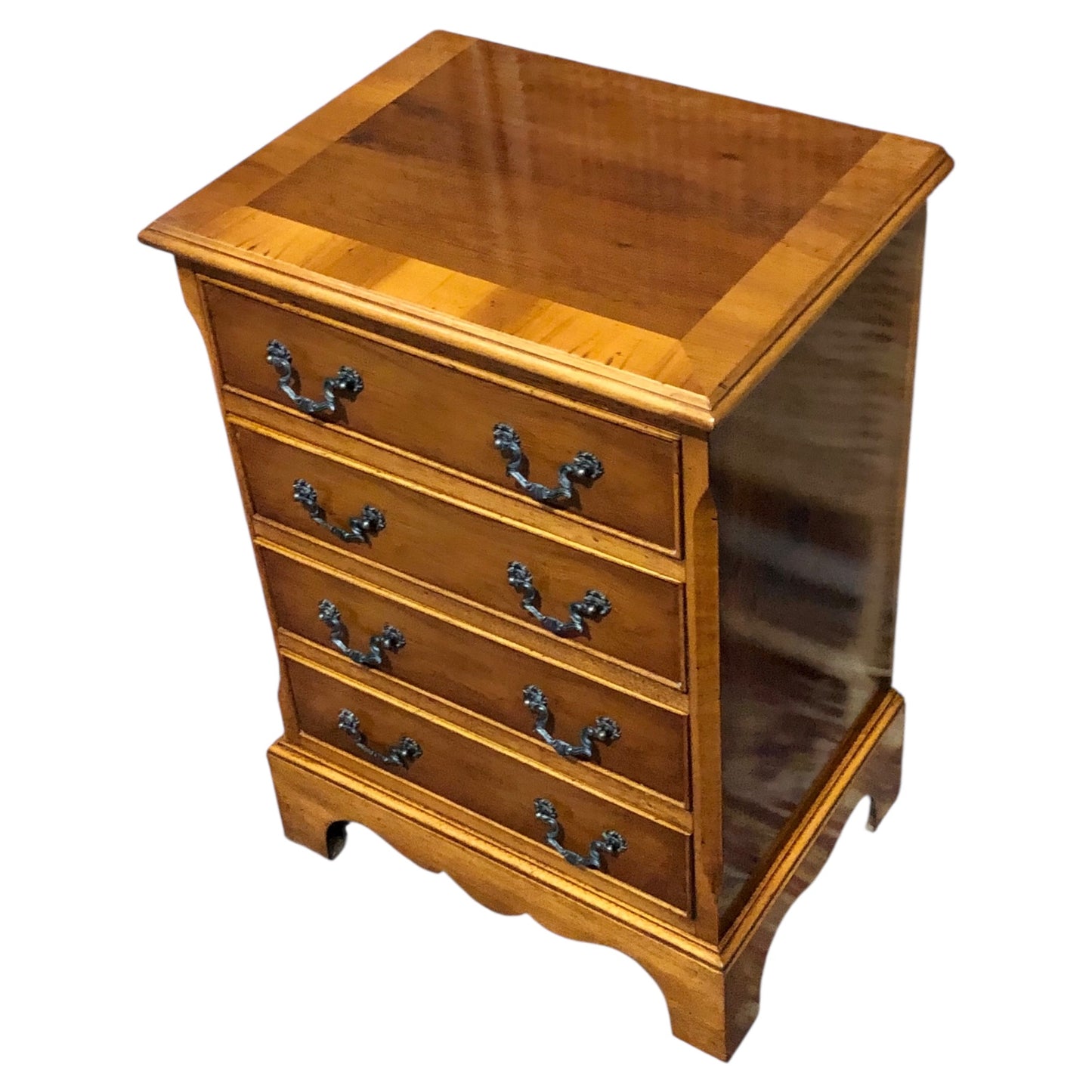 000610....Handsome Pair Of Vintage Yew Bedside Chests ( sold )