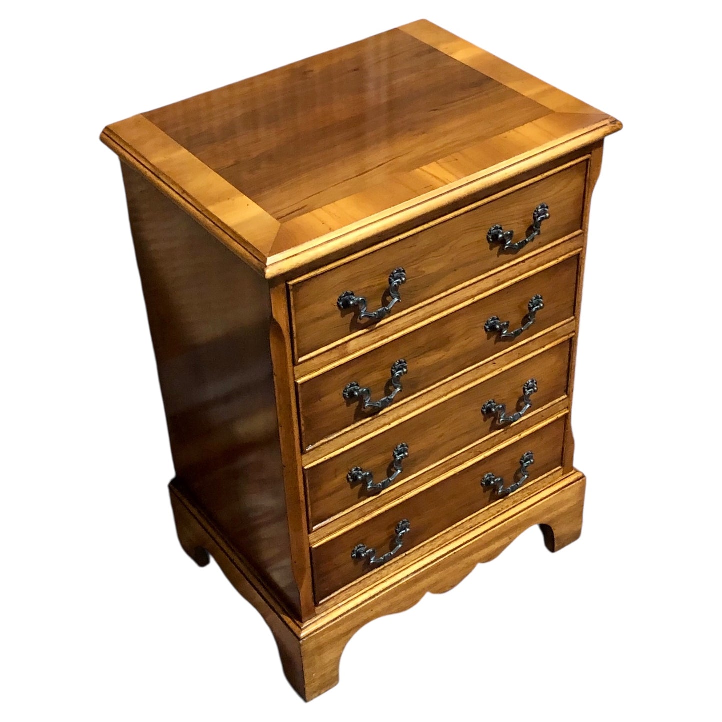 000610....Handsome Pair Of Vintage Yew Bedside Chests ( sold )