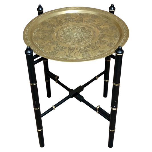 000601....Handsome Vintage Brass Top Table