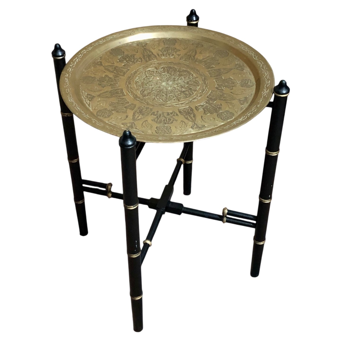 000601....Handsome Vintage Brass Top Table