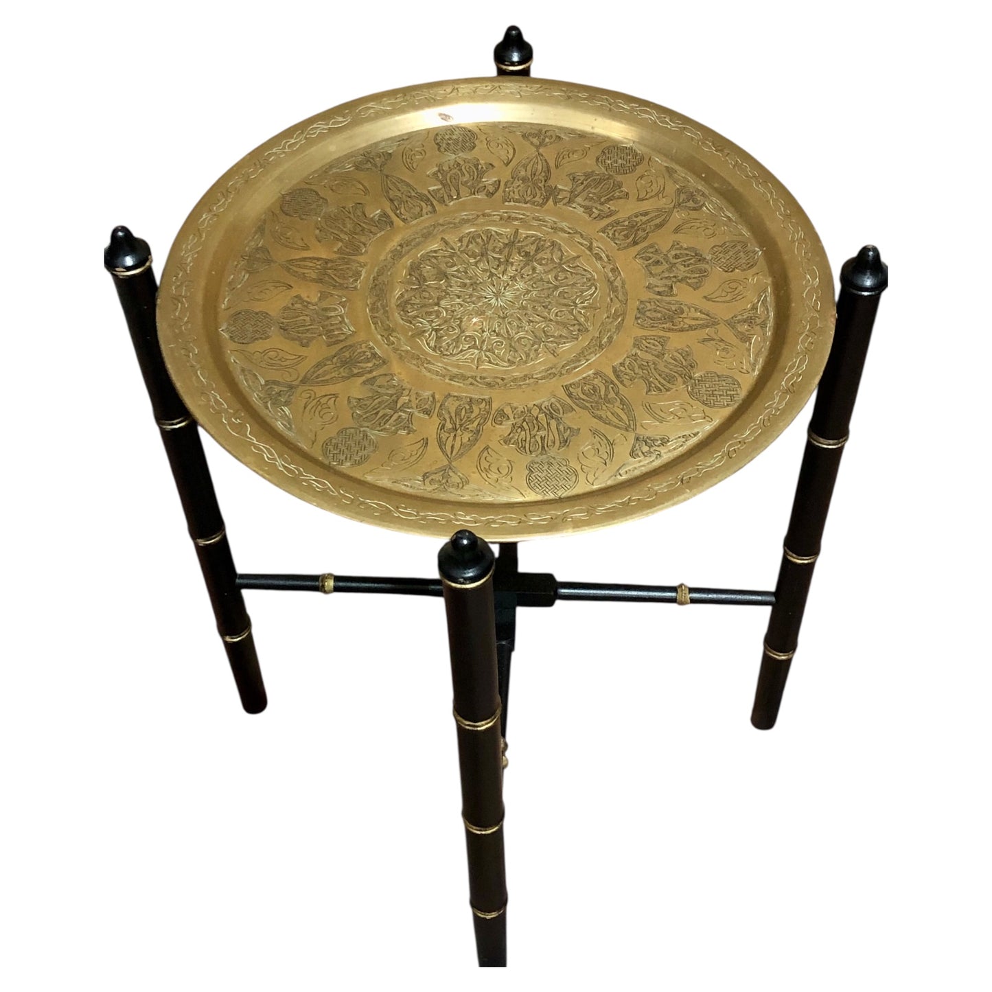 000601....Handsome Vintage Brass Top Table