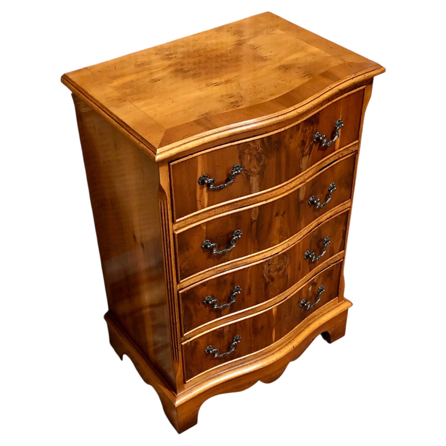 000592....Handsome Vintage Yew Bedside Chest
