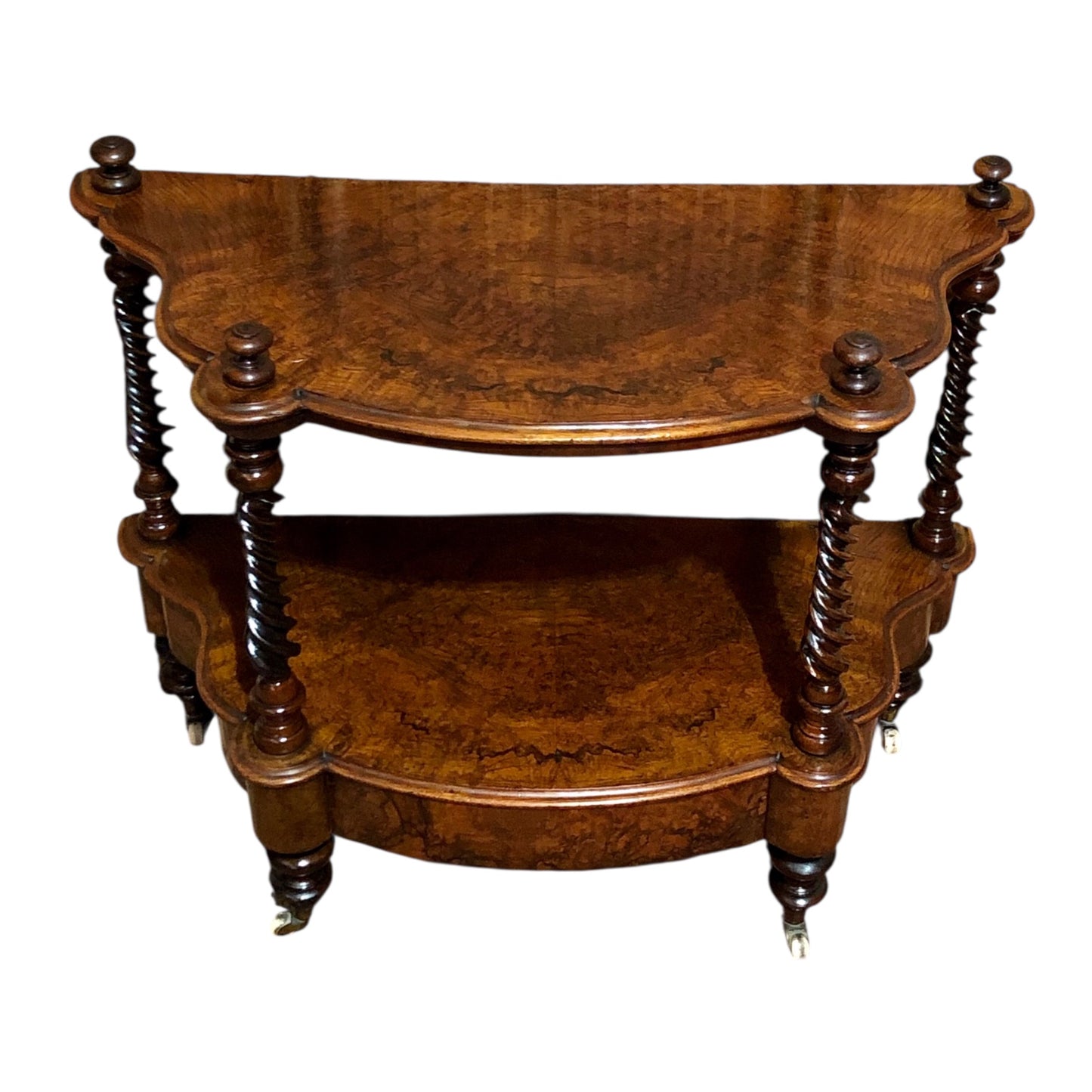 000597....Handsome Antique Walnut Low Side Table With Drawer
