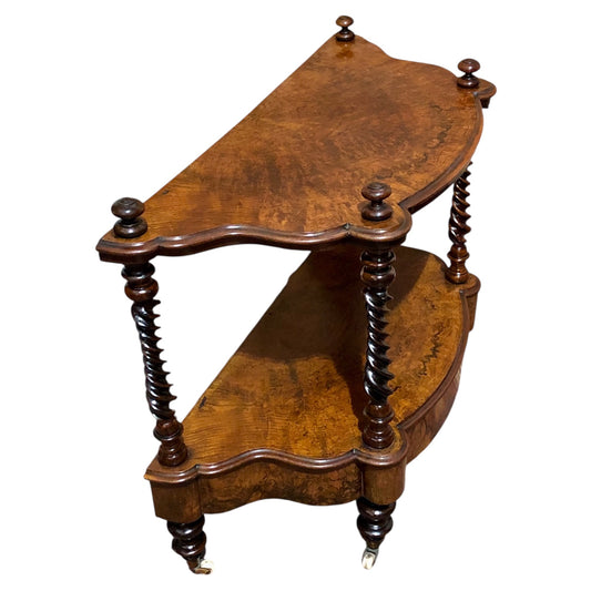 000597....Handsome Antique Walnut Low Side Table With Drawer