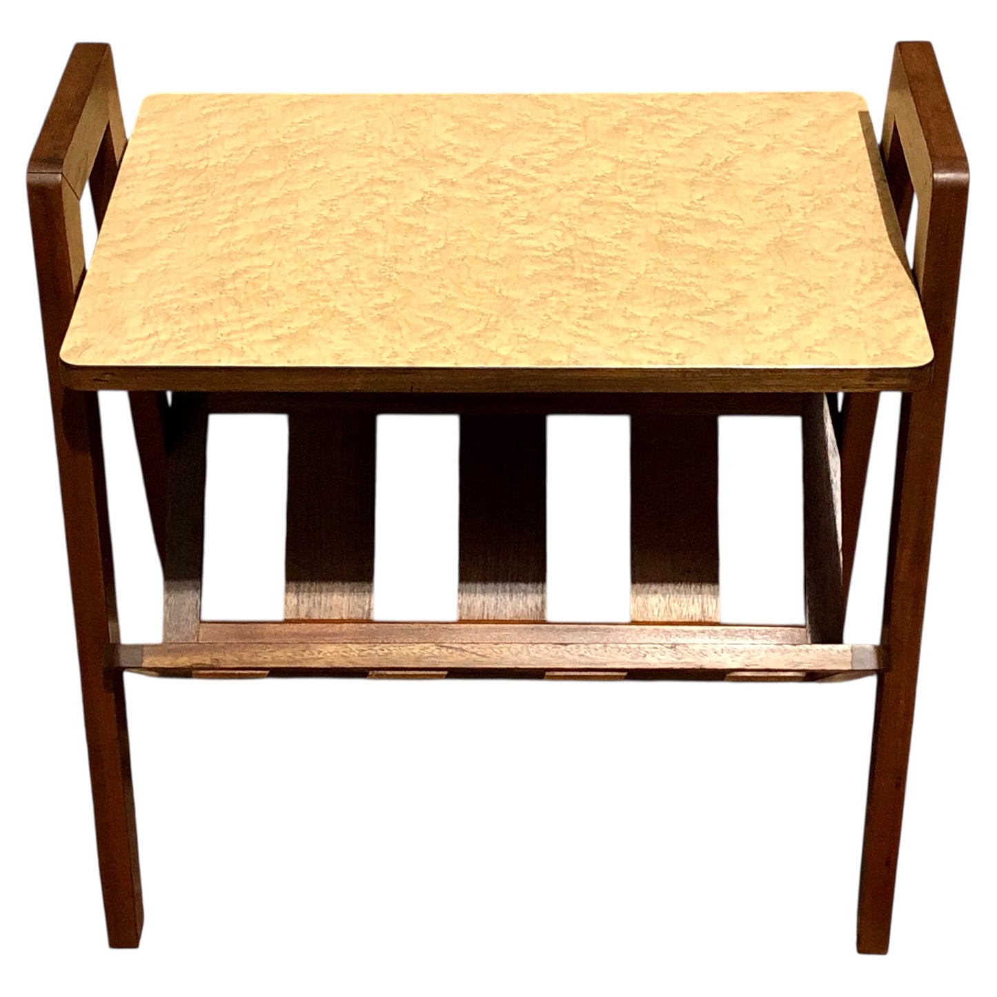 000590....Handsome Retro Teak Table With Magazine Rack