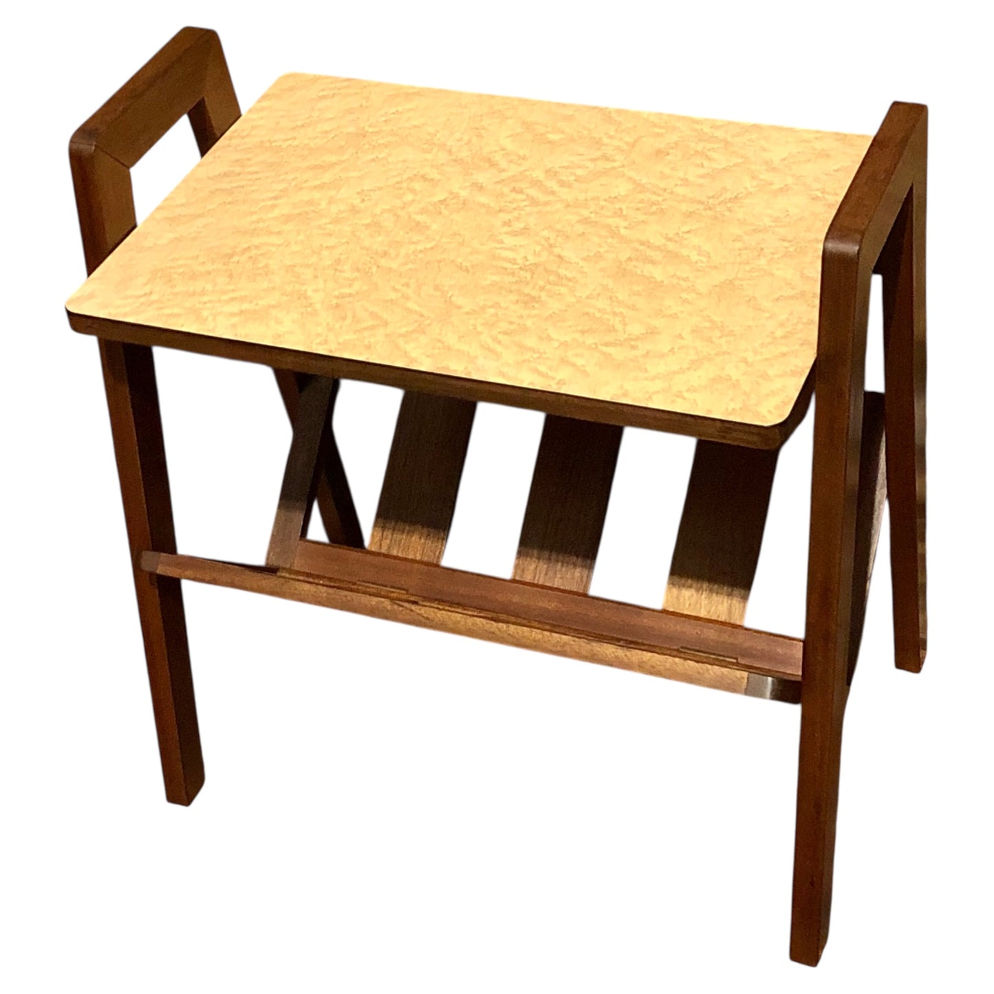 000590....Handsome Retro Teak Table With Magazine Rack