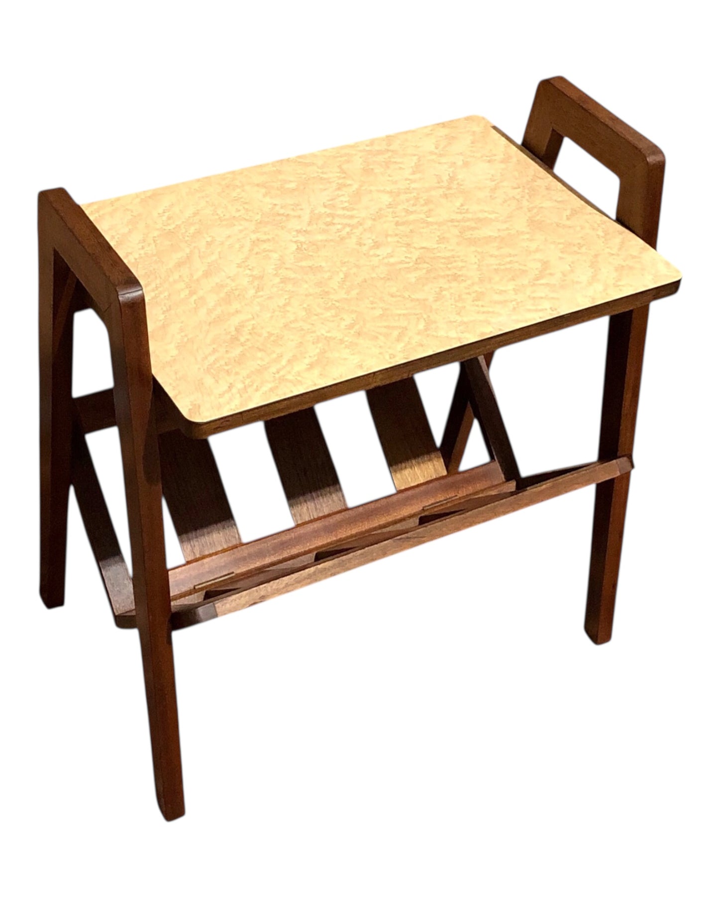 000590....Handsome Retro Teak Table With Magazine Rack