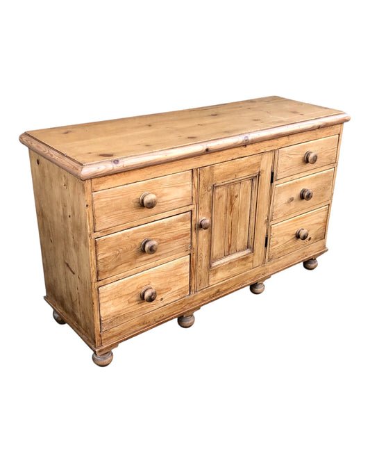 000572....Handsome Antique Pine Sideboard/Dresser Base