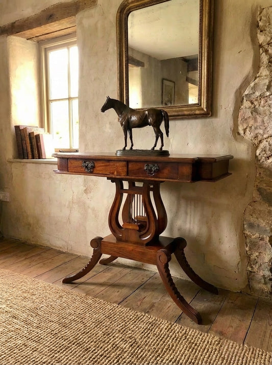000529...Handsome Vintage Reproduction Mahogany Hall Table