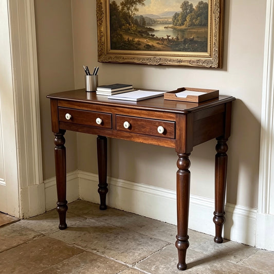 000514....Antique Mahogany Hall Or Writing Table