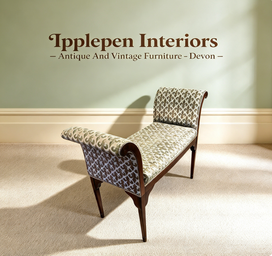 000485....Handsome Antique Mahogany Window Seat