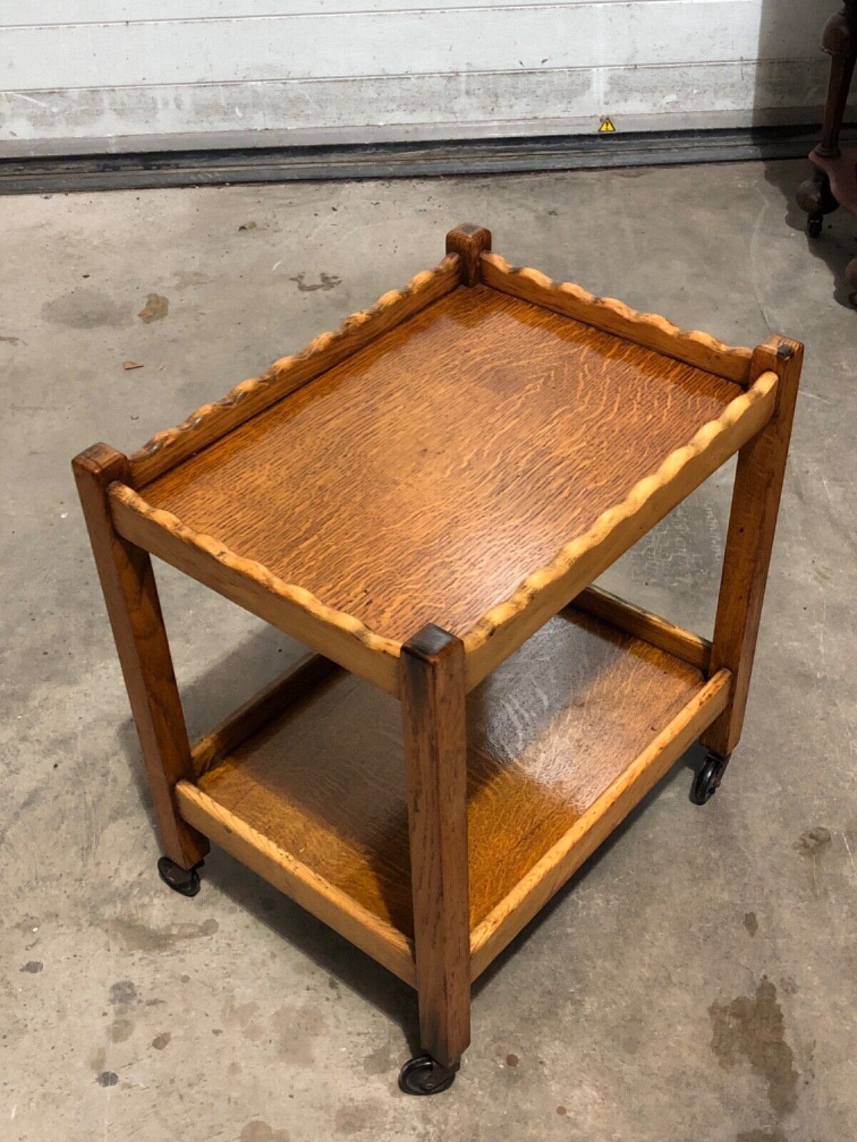 000784....Handsome Small Vintage Trolley / Side Table / Bedside Table ( sold )