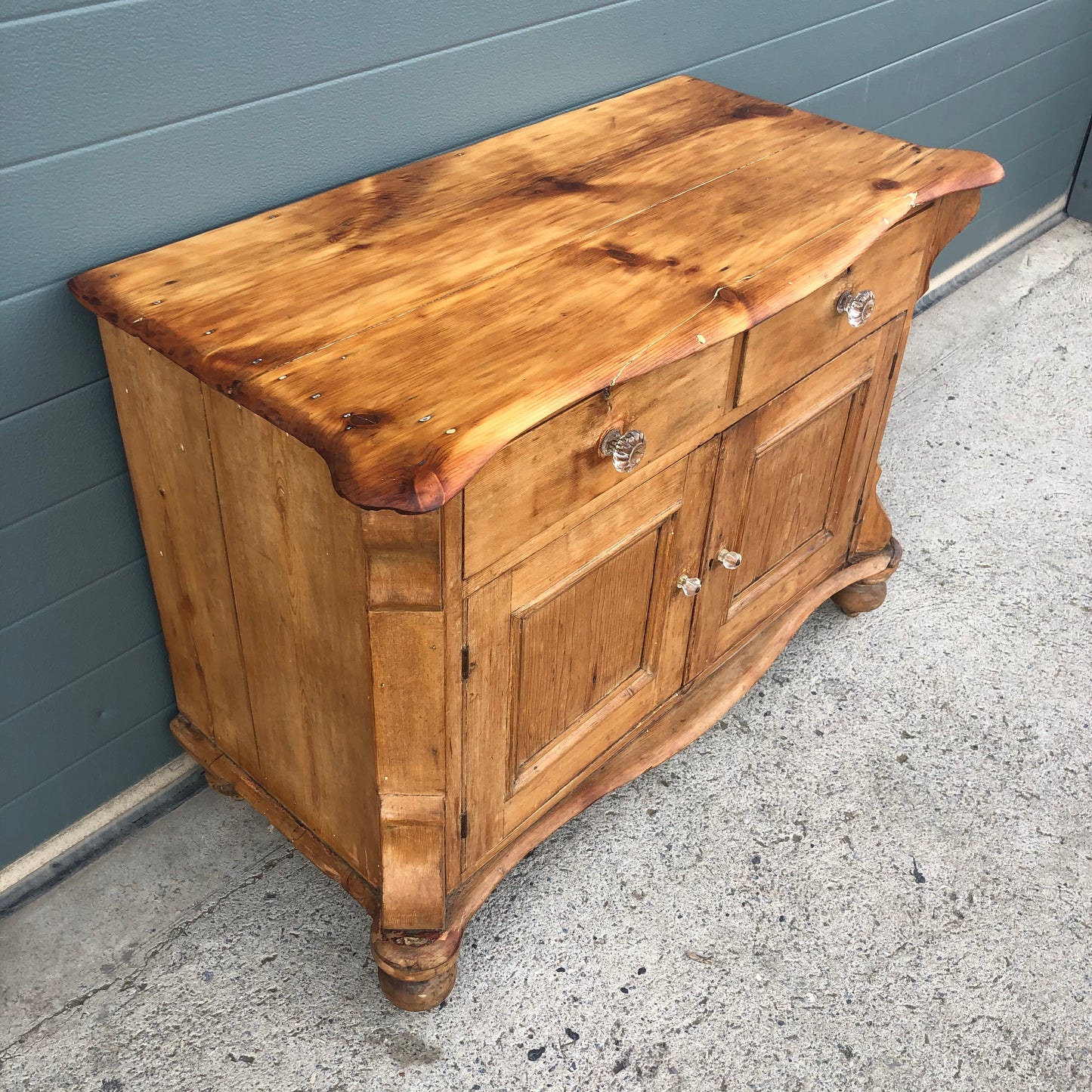Antique Small Pine Sideboard / Stripped Pine Cupboard ( SOLD )